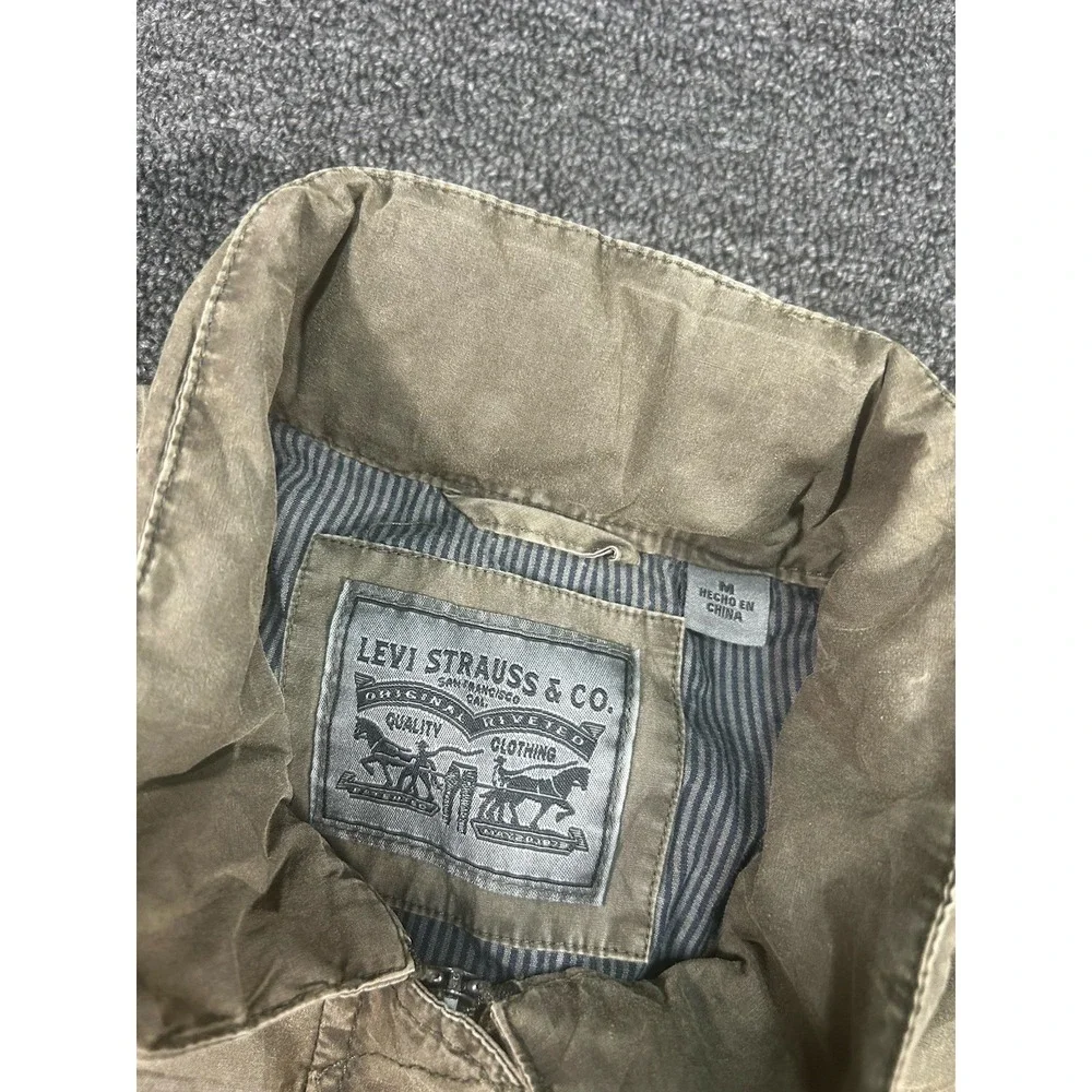 Levi's Jacket Women's Medium‎ Green Military Barn Chore Utility Zip Snap Army